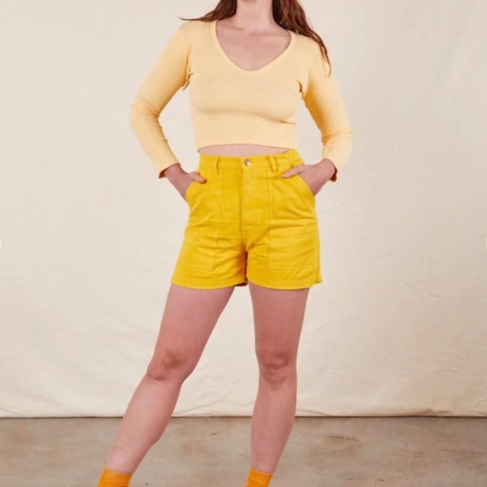 Big Bud Press Sunny Yellow High-Waist Shorts
